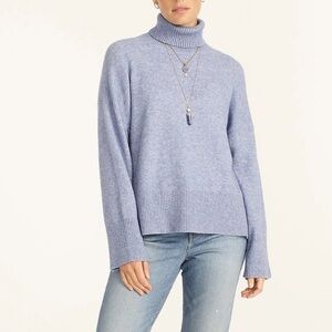 J. Crew Sweater Pullover Turtleneck Wool Alpaca Soft Cozy Classic Basic Blue XS